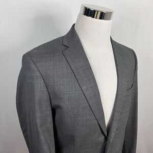Joseph Jos A Bank 38R Slim Fit Sport Coat 100% Wool Gray Two Button Vented